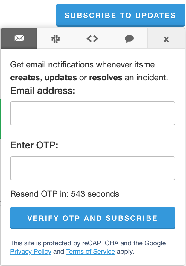 Status page OTP verification